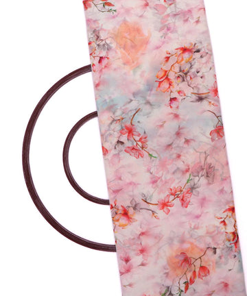 off white red floral print viscose georgette fabric